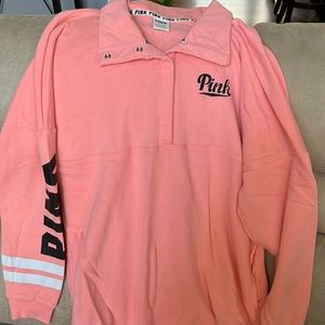 PINK Quarter Button PINK Sweatshirt